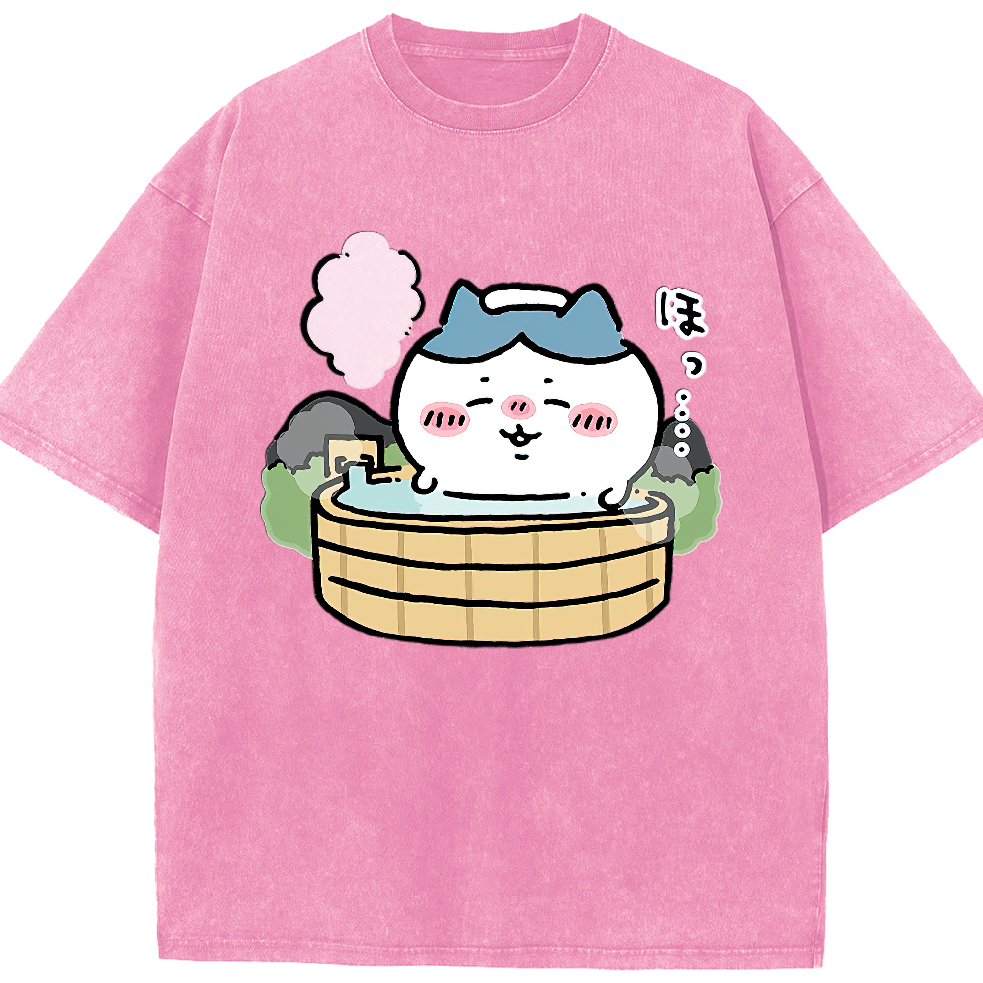 （画像用） ちいかわ ハチワレ Chii-kawa hachiware 綿100% ヴィンテージ風 半袖Tシャツ（フロントプリント）